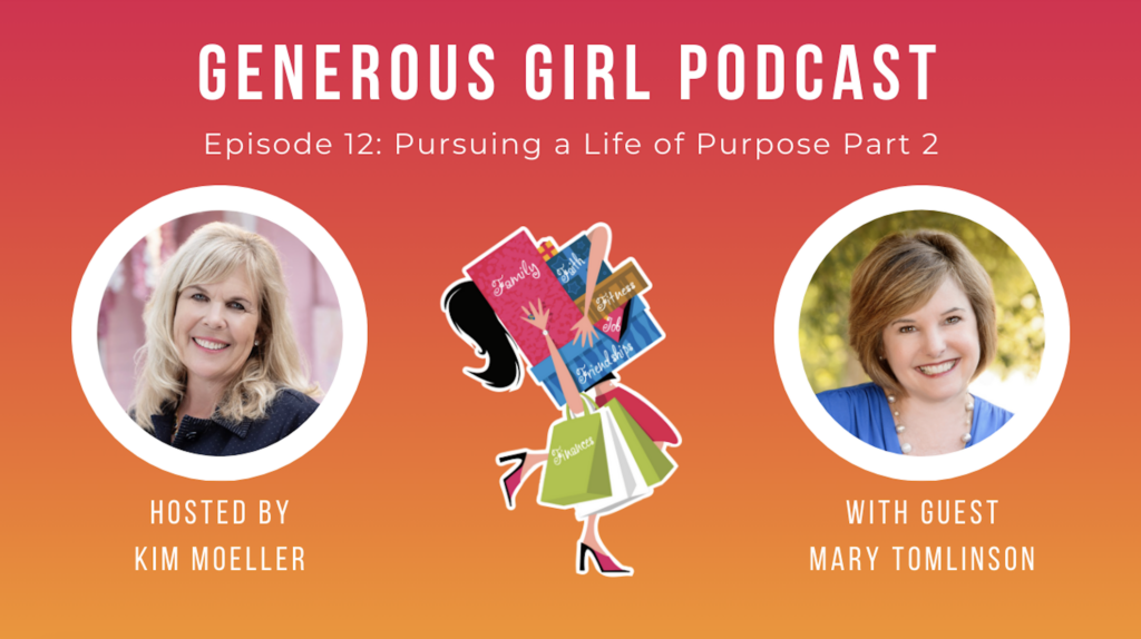 Mary Tomlinson and Kim Moeller recording the Generous Girl Podcast